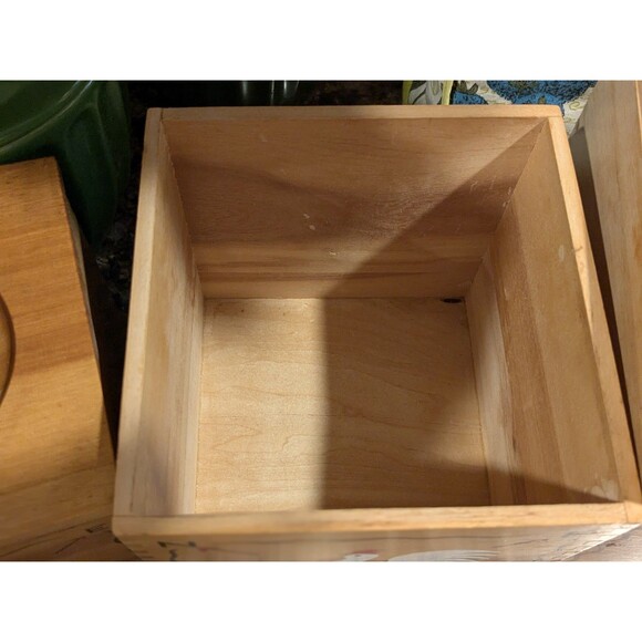 Rooster Weathervane Hand Painted Wood Canister Set Redbird Line Japan S + P - Picture 13 of 16